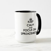 Kalm houden en focussen op spreadsheets mok (Voorkant rechts)