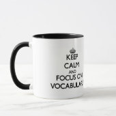Kalm houden en focussen op woordenschat mok (Links)