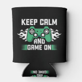 Kalm houden en gamen aan blikjeskoeler (Achterkant)