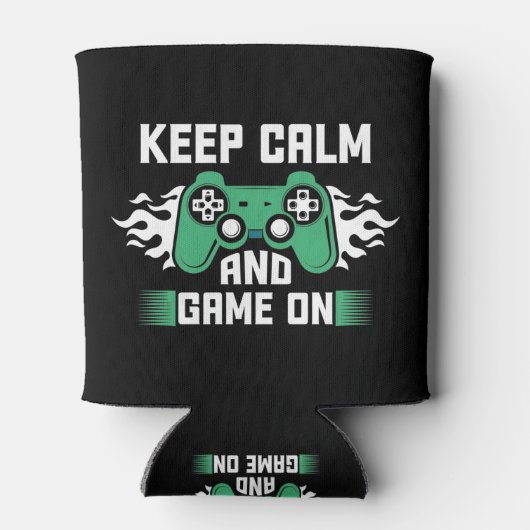 Kalm houden en gamen aan blikjeskoeler (Achterkant)