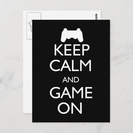 Kalm houden en gamen aan briefkaart (Voorkant / Achterkant)