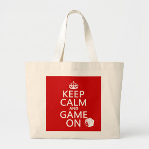 Kalm houden en gamen aan - dobbelig - alle kleuren grote tote bag