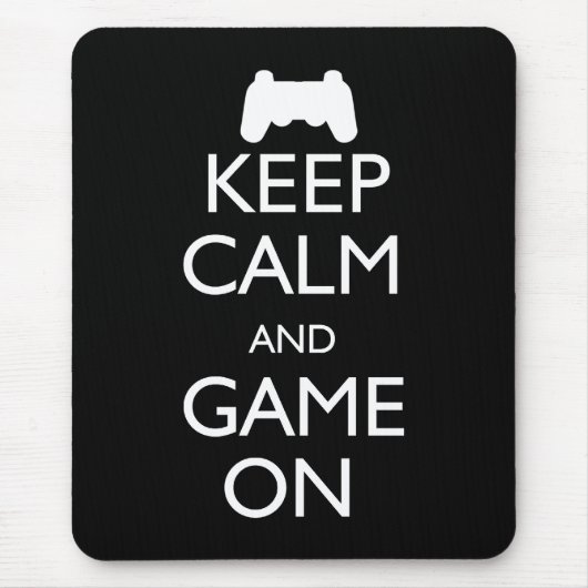 Kalm houden en gamen aan muismat (Voorkant)