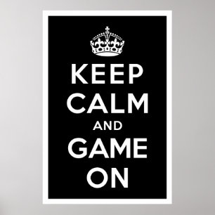 Kalm houden en gamen aan poster