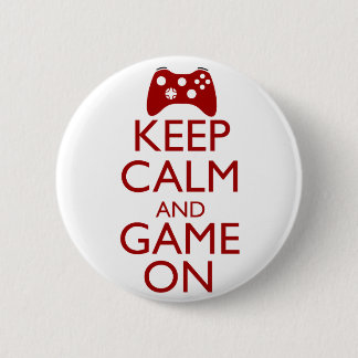 Kalm houden en gamen aan ronde button 5,7 cm