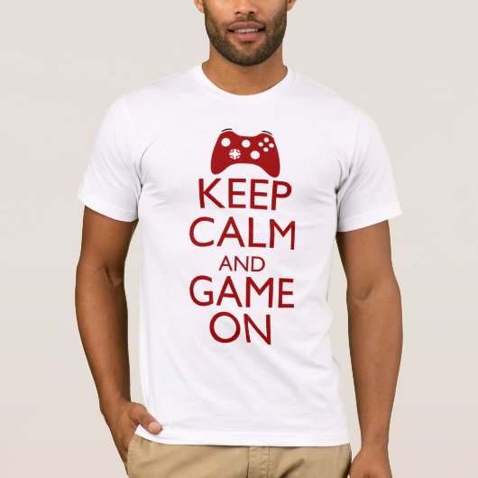 Kalm houden en gamen aan t-shirt (Voorkant)