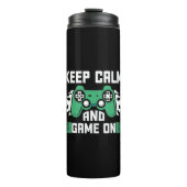 Kalm houden en gamen aan thermosbeker (Voorkant)