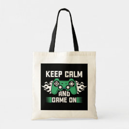 Kalm houden en gamen aan tote bag