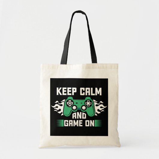 Kalm houden en gamen aan tote bag (Voorkant)