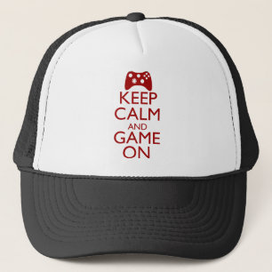 Kalm houden en gamen aan trucker pet