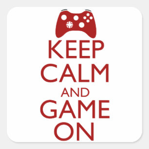 Kalm houden en gamen aan vierkante sticker