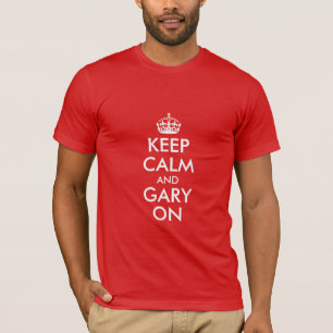 Kalm houden en Gary aan T-shirt