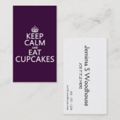 Kalm houden en gebakken koekjes eten visitekaartje (Voorkant / Achterkant)