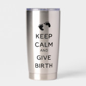 Kalm houden en geboorte geven geïsoleerde drinkbeker (Achterkant)