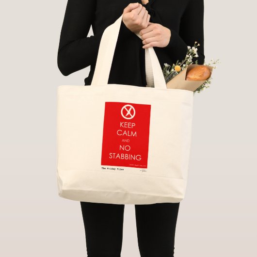Kalm houden en geen stremming grote tote bag (Voorkant (product))