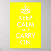 Kalm houden en gele afdrukken poster (Voorkant)