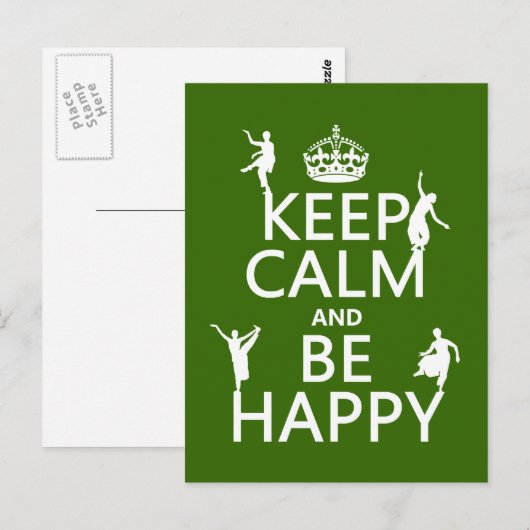 Kalm houden en gelukkig zijn (dans) (aanpasbaar) briefkaart (Voorkant / Achterkant)