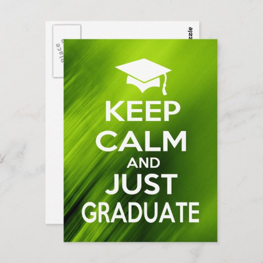 Kalm houden en gewoon Afstuderen Briefkaart (Voorkant / Achterkant)