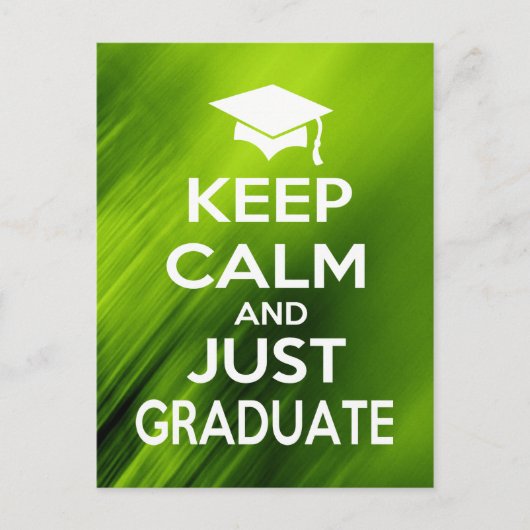 Kalm houden en gewoon Afstuderen Briefkaart (Voorkant)