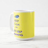 Kalm houden en gewoon blijven zwemmen koffiemok (Voorkant links)