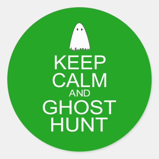 Kalm houden en Ghost Hunt (Parody) Ronde Sticker (Voorkant)