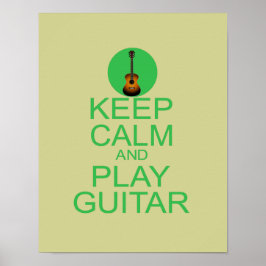 Kalm houden en gitaar spelen (akoestisch) poster