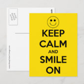 Kalm houden en glimlachen op geel briefkaart (Voorkant / Achterkant)