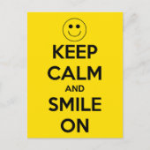 Kalm houden en glimlachen op geel briefkaart (Voorkant)