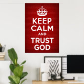 Kalm houden en God vertrouwen Poster (Thuiskantoor)