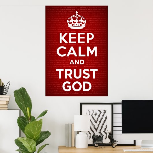 Kalm houden en God vertrouwen Poster (Thuiskantoor)
