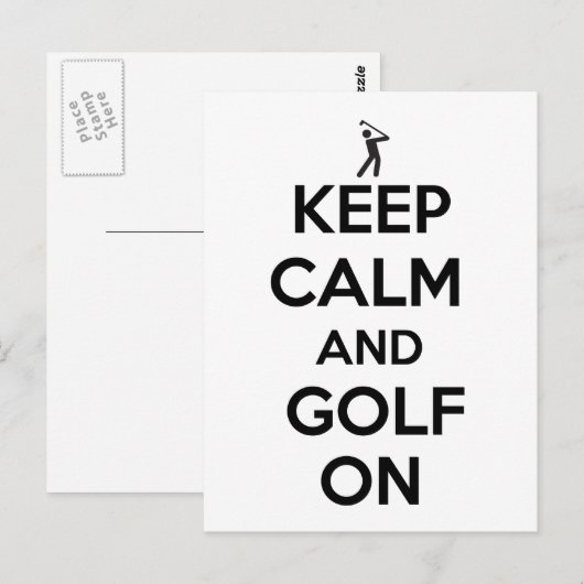 Kalm houden en Golf aan Briefkaart (Voorkant / Achterkant)