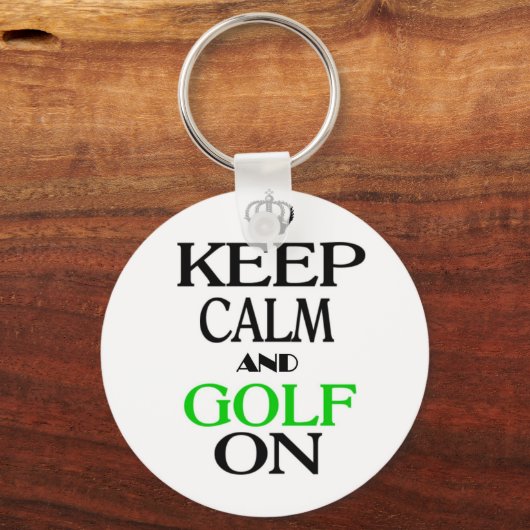 Kalm houden en Golf aan Sleutelhanger (Voorkant)