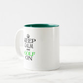 Kalm houden en Golf aan Tweekleurige Koffiemok (Voorkant links)