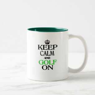 Kalm houden en Golf aan Tweekleurige Koffiemok