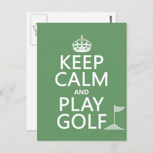 Kalm houden en Golf afspelen - alle kleuren Briefkaart (Voorkant / Achterkant)