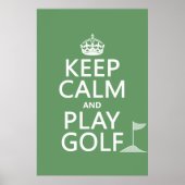 Kalm houden en Golf afspelen - alle kleuren Poster (Voorkant)