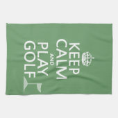 Kalm houden en Golf afspelen - alle kleuren Theedoek (Horizontaal)