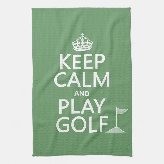 Kalm houden en Golf afspelen - alle kleuren Theedoek (Verticaal)