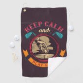 Kalm houden en Golf afspelen Golfhanddoek (Insitu)
