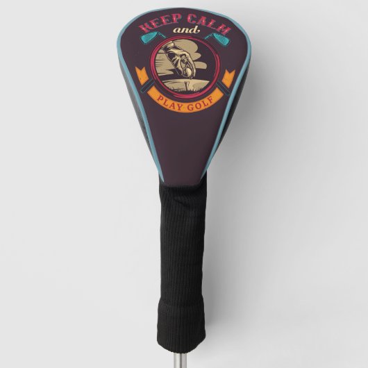 Kalm houden en Golf afspelen Golfheadcover (Voorkant)