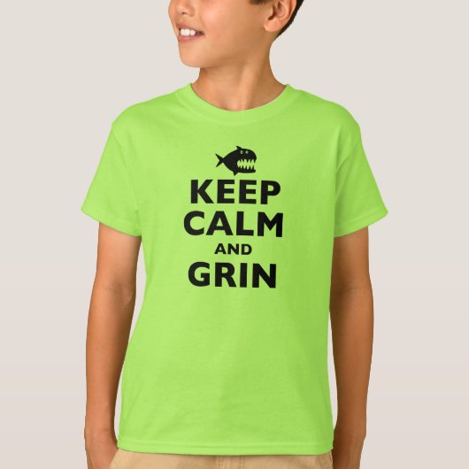 Kalm houden en Grin T-shirt (Voorkant)