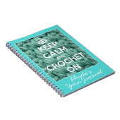 Kalm houden en haken op blauw houden notitieboek (Rechterzijde)