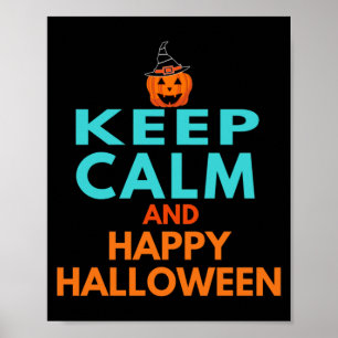 Kalm houden en Happy Halloween Poster