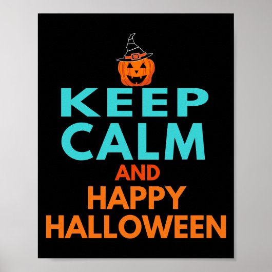 Kalm houden en Happy Halloween Poster (Voorkant)