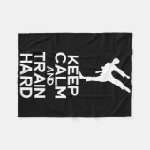 Kalm houden en hard trainen fleece deken (Voorkant (Horizontaal))