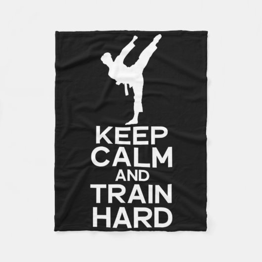 Kalm houden en hard trainen fleece deken (Voorkant)