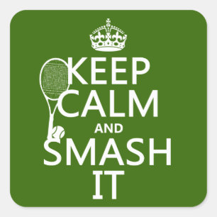 Kalm houden en hem (tennis) (om het even welke kle vierkante sticker