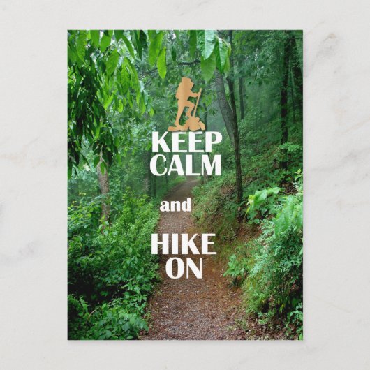 Kalm houden en Hike aan houden Briefkaart (Voorkant)