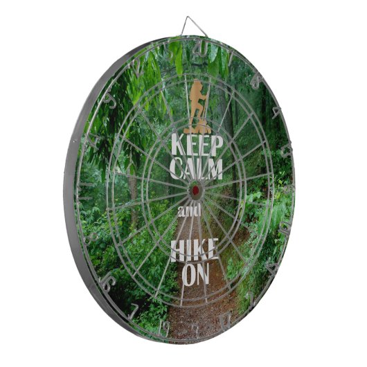 Kalm houden en Hike aan houden Dartbord (Voorkant Links)