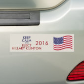 kalm houden en HILLARY CLINTON kiezen Bumpersticker (Op auto)